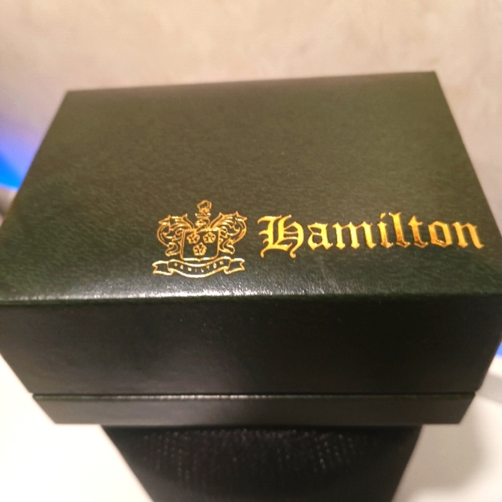 Hamilton Mens Watch With Tags And Green Box with Gold Logo